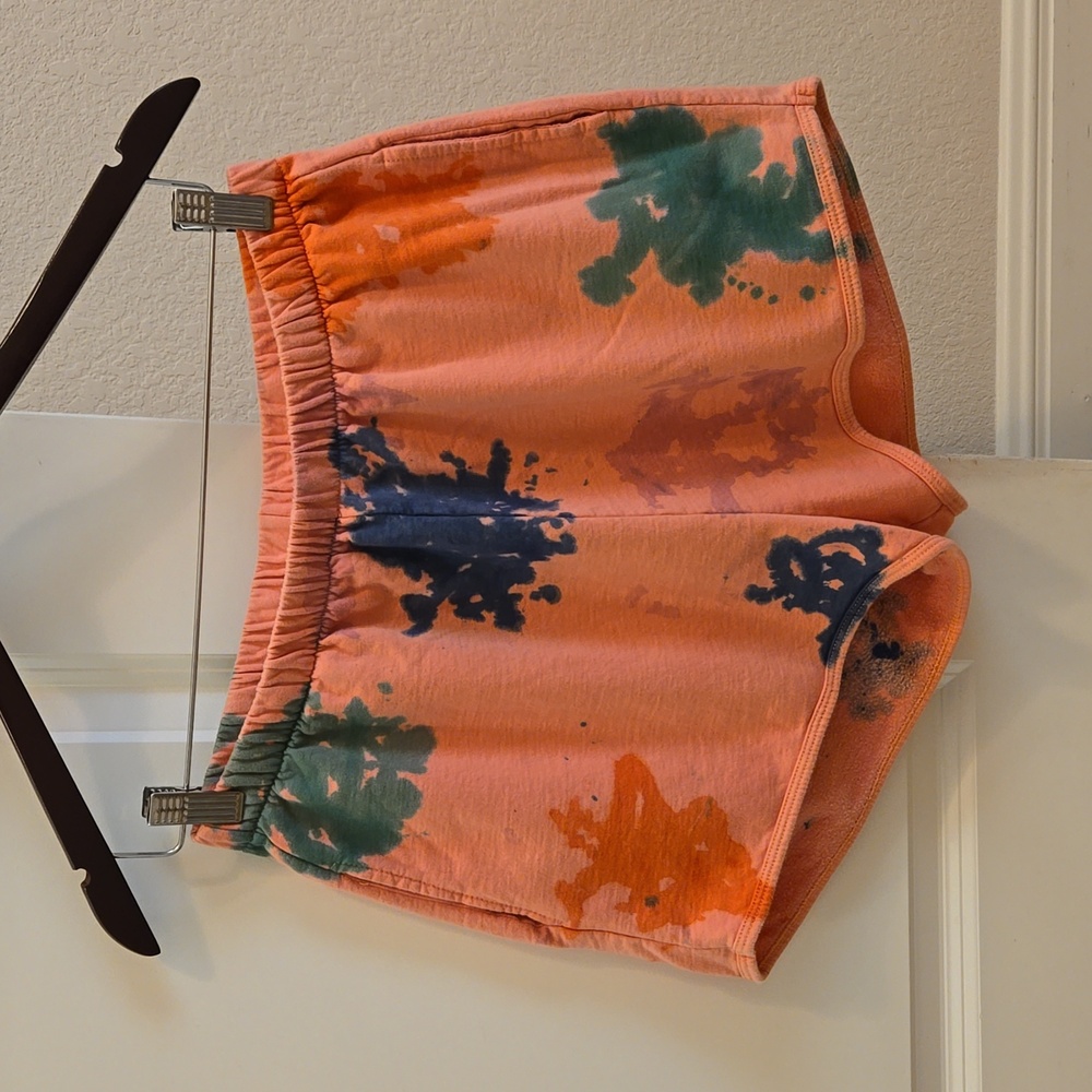 Clare V Sweatshorts — Salmon Tie-Dye / L